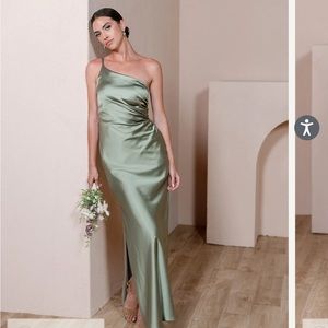 Revelry Jade bridesmaid dress in color Silver Sage